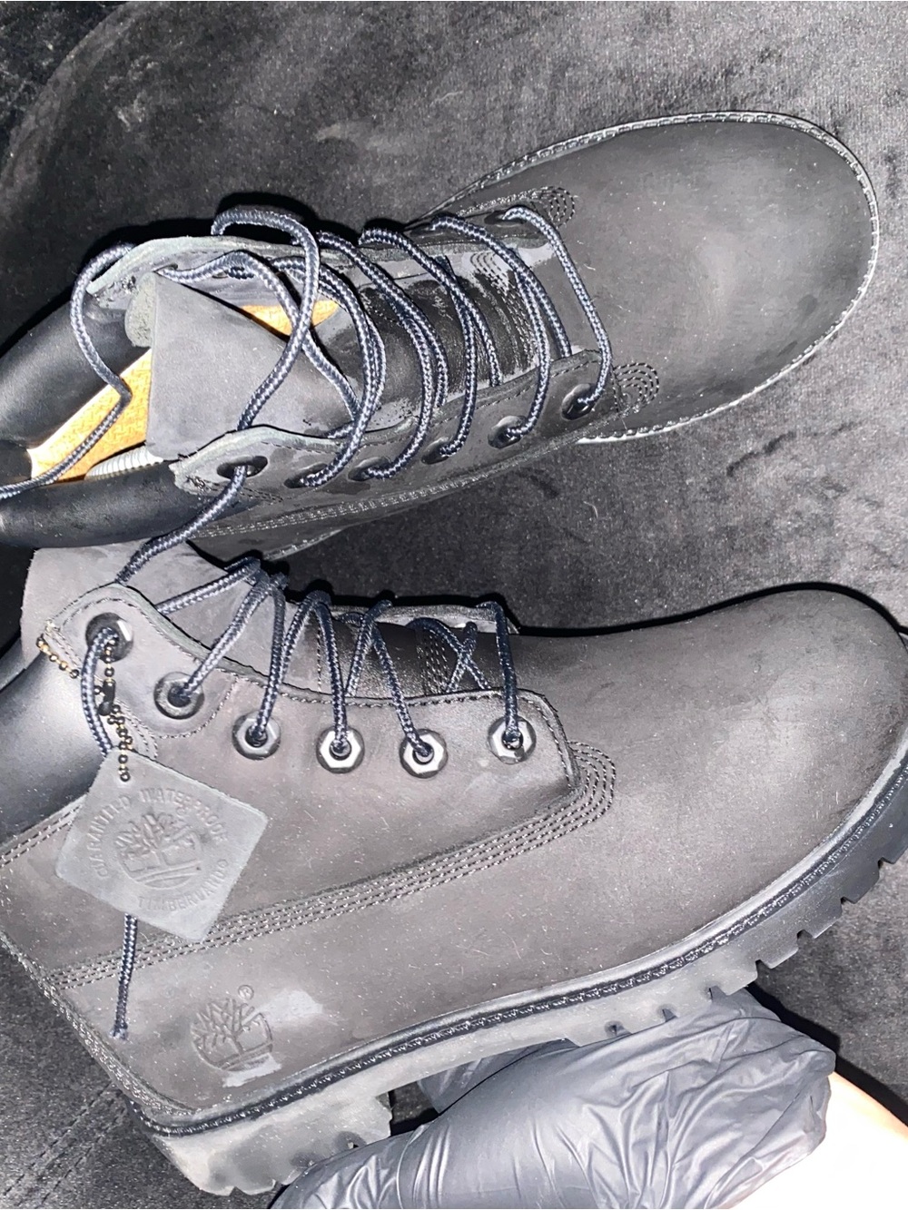 Timberland Black Nubuck Lace-Up Work Boots